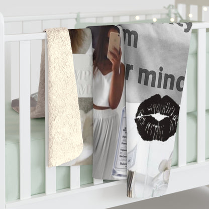 White EvanÌ Sherpa Fleece Blanket