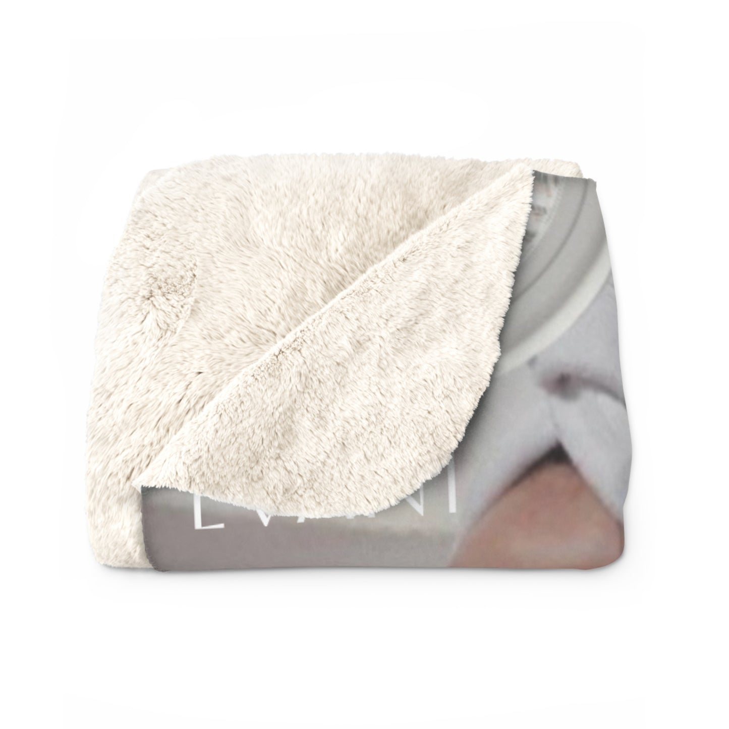 White EvanÌ Sherpa Fleece Blanket
